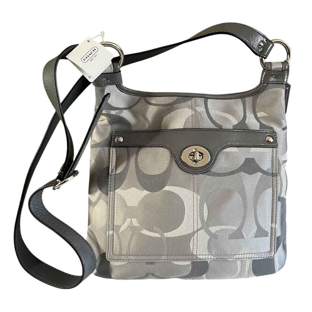 Coach Retro Penelope Optical Signature Hippy Gray Crossbody Bag New with Tag